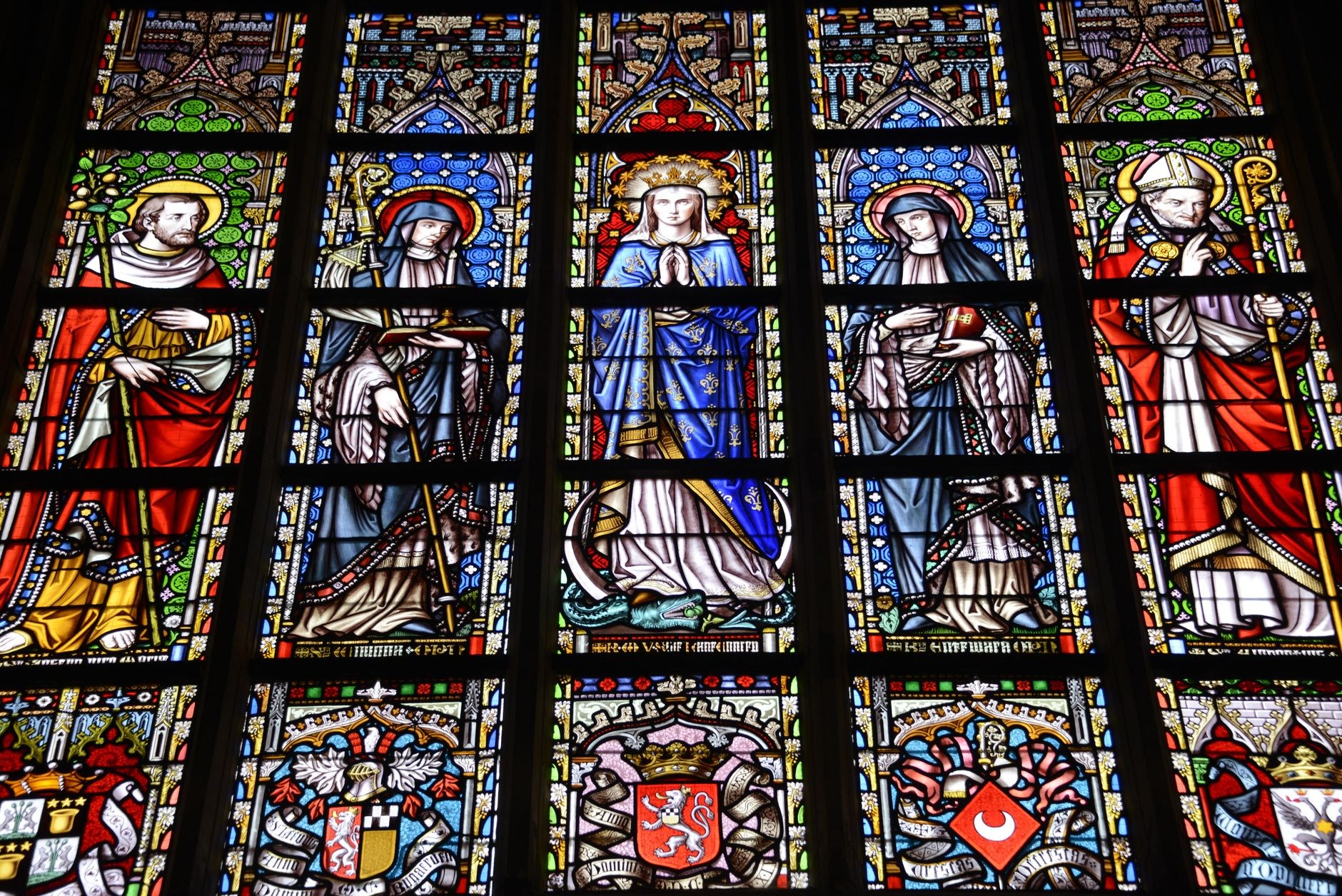 Heritage stained glass window detail